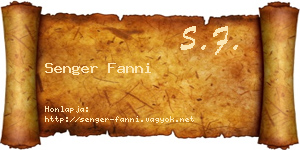 Senger Fanni névjegykártya