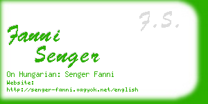 fanni senger business card